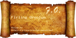Firling Orsolya névjegykártya